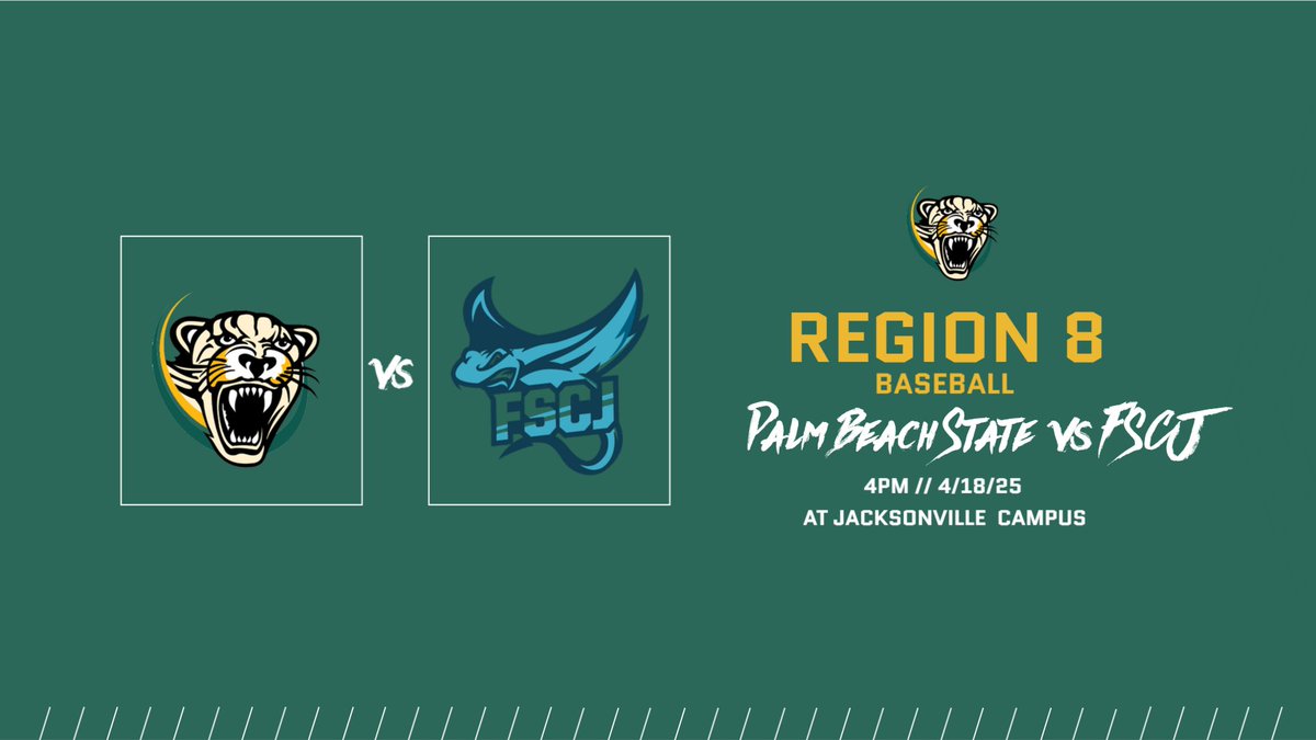 Baseball starts their last road conference series today.

🆚 FSCJ
⏰ 4:00 PM
📍 FSCJ North Campus
📈 Follow along on GameChanger app