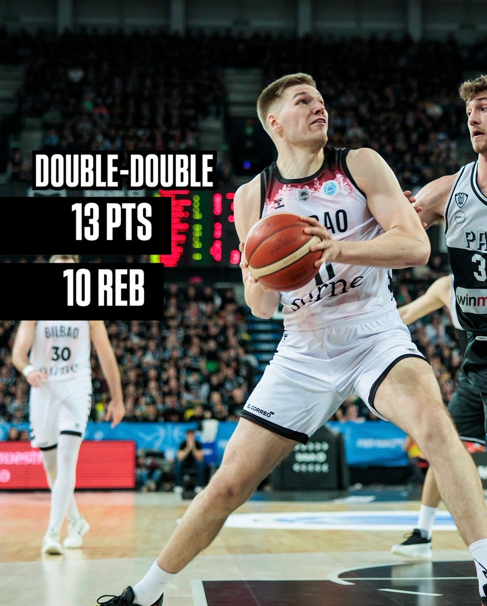 FIBAEuropeCup's tweet photo. Eyes on the prize. 🏆👀

The 🇧🇪 rising star Thijs De Ridder helped Bilbao to a 7-point advantage in the #FIBAEuropeCup Finals with his inspired play! https://t.co/i6DOTEsfTW