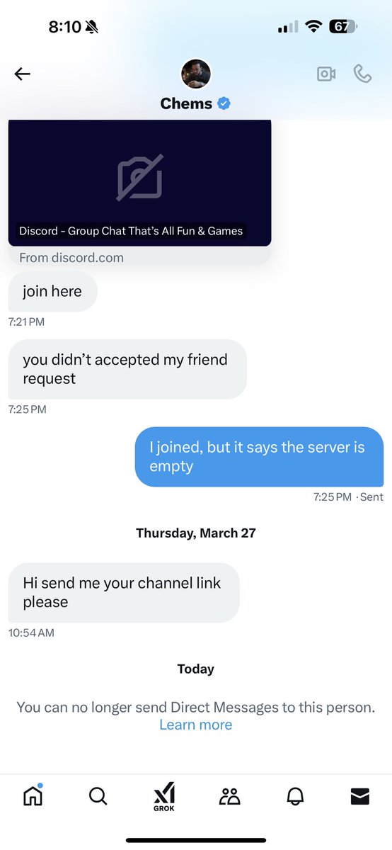 sunnyc2016's tweet photo. Chems or @FacelessChems is a scammer. Here is the proof that he took my money and blocked me. Guys do not fall for his lies. https://t.co/IYJcJWUSgA
