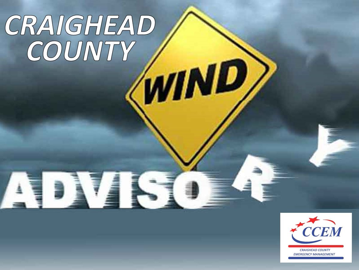 CraigheadOEM's tweet photo. Hey Craighead County...NWS has issued a Wind ADVISORY for Friday, 4/18 until 7:00pm. While this deserves attention, the more important item to consider is PLEASE DO NOT BURN TODAY...!!! https://t.co/DTM5wU00S3