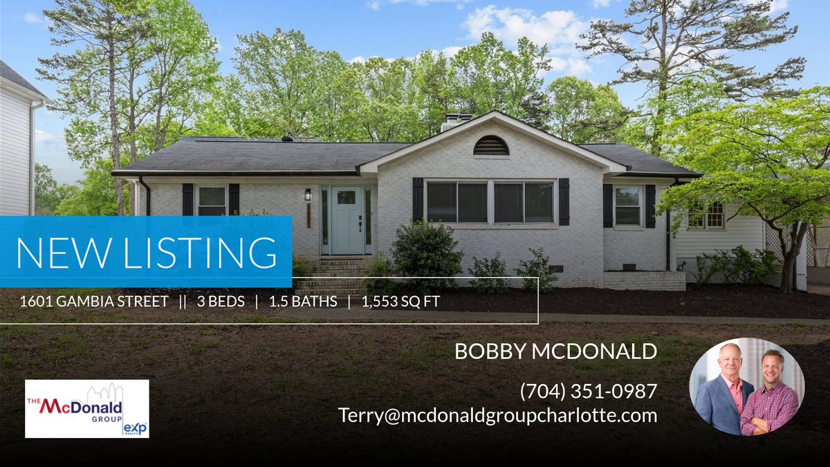 McDonald_Group's tweet photo. 📍 New Listing 📍 Take a look at this fantastic new property that just hit the market located at 1601 Gambia Street in Charlotte. Reach out here or at (704) 351-0987 for more information

The McDonald Group At EXP Realty LLC
C... https://t.co/4GdkMLhOVS https://t.co/8dGvsRVCJl