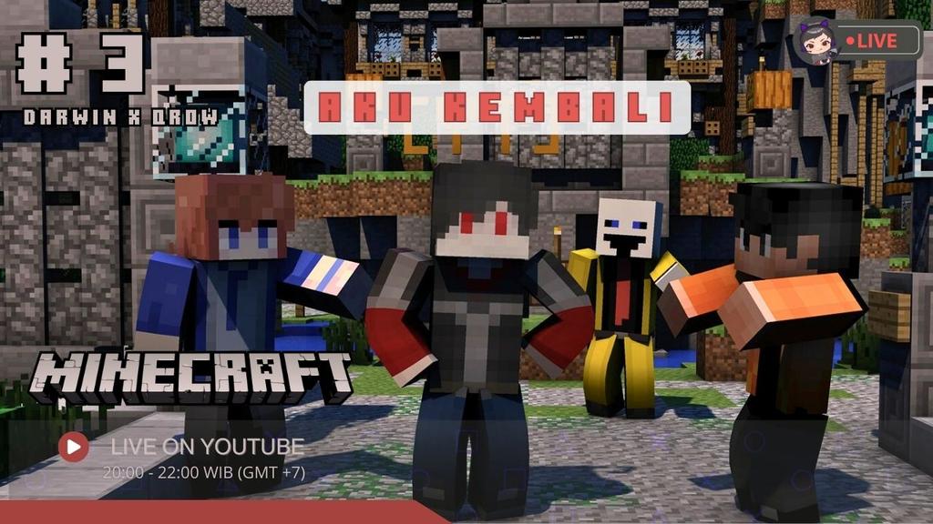 DarwinxQrow's tweet photo. 【MINECRAFT】AKU KEMBALI! 
.
.
LIVE ON YT
20:00 WIB (GMT+7) : https://t.co/v01ZEHero4…

#darwinxqrow #darwinlive https://t.co/B4Crlb7eNQ