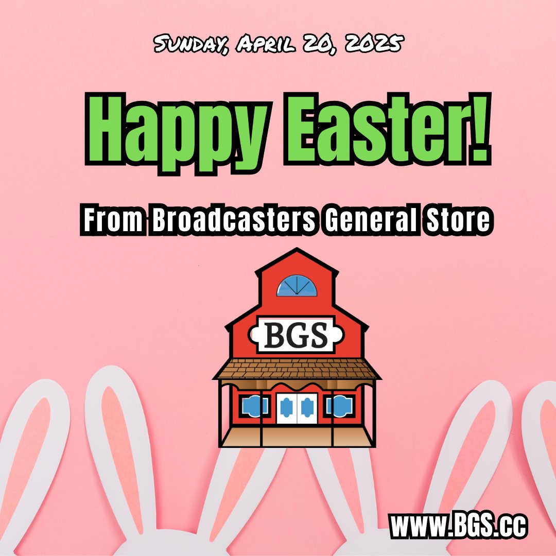 BgsBroadcasters's tweet photo. Happy Easter from all of us at Broadcasters General Store!

https://t.co/uYaNKFOQvx

#BroadcastEquipment
#Broadcasting
#RadioEquipment
#BroadcastSupplies
#MediaProduction https://t.co/q2XkXOYJL1