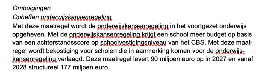 En weer gaat mes in onderwijs, specifiek voor kinderen met minder kansen. Bezuiniging van 177 milj op onderwijskansenregeling VO. In week dat #staatvanhetonderwijs laat zien dat kwaliteit onderwijs blijft afnemen en ongelijkheid toeneemt. En na megabezuiniging van 1,2 miljard.