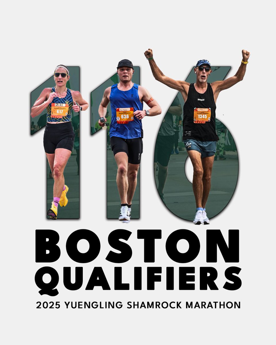 Green means go...all the way to Boston. Congratulations to the 116 finishers who qualified for the 2026 Boston Marathon at the 2025 Yuengling Shamrock Marathon!

We’ll be cheering for you all the way to Boylston Street next year!