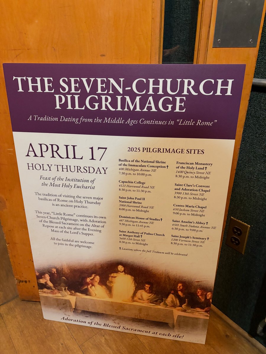 Finally got to do a seven-church pilgrimage on Holy Thursday. The tradition, credited to Saint Philip Neri, isn’t that common in the US. But it’s easy in Washington DC because of the cluster of churches, seminaries, and monasteries in "Little Rome" within walking distance of each