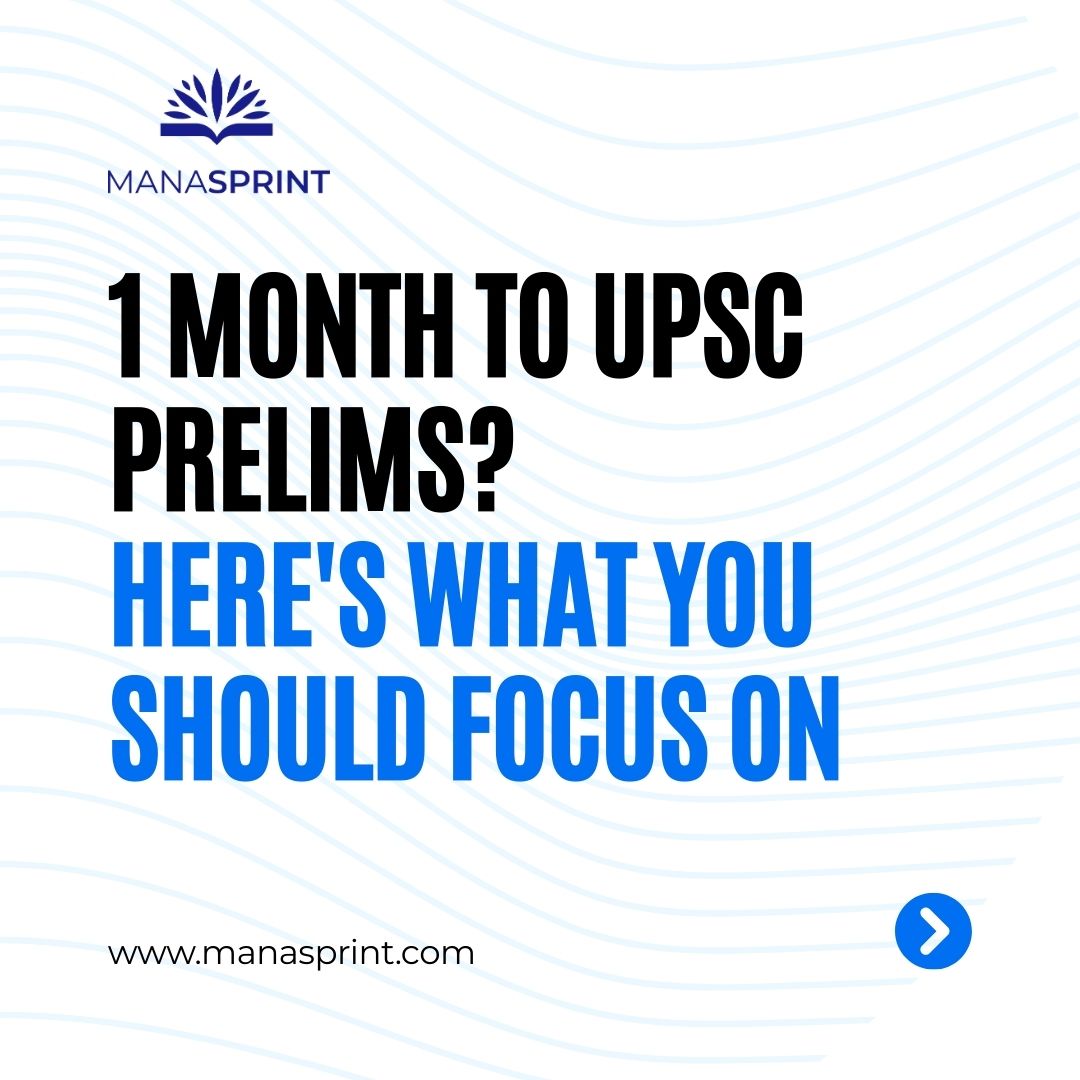 manasprint_upsc's tweet photo. Only 1 month left for #UPSCPrelims! Time to fine-tune your prep. Focus on smart revision, mock tests, current affairs, and CSAT practice. Stay calm, rest well, and crush the exam! 💪 #UPSCPrep #1MonthToGo #SmartPrep #Manasprint #UPSC2025 https://t.co/DkVcwu9MeO