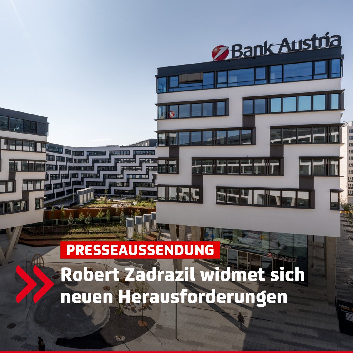 Robert Zadrazil, Country Manager Österreich UniCredit, hat sich entschieden, neue Herausforderungen außerhalb der UniCredit anzunehmen und wird die Gruppe im August 2025 verlassen.

Zur Presseaussendung ➡️ tinyurl.com/3h74bfyc