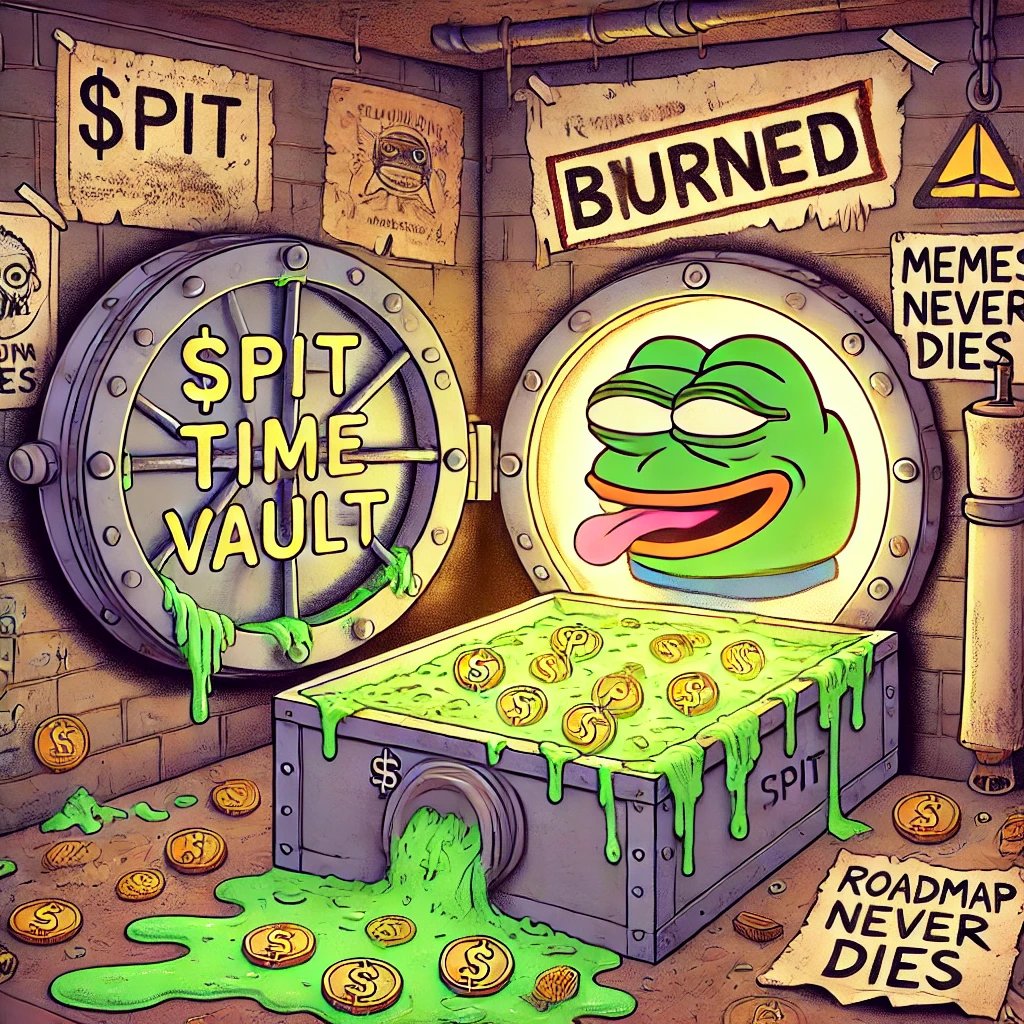 Spitmeme_coin's tweet photo. We sealed the roadmap.

We archived the memes.

And now, we open the SPIT Time Vault.

#SPIT #TimeVault #MemeArchives #DripNeverDies #SPITArmy #PumpFun #OnlyTheWetSurvive #SolanaLore https://t.co/YPAKusLmBm