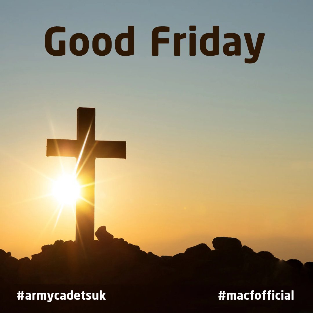 Merseyside ACF (@merseysideacf) on Twitter photo Good Friday..
For those observing Good Friday may you have a peaceful day.
For more information on Holy (Maundy) Thursday, Good Friday and Easter please see link to BBC Bitesize:
bbc.co.uk/bitesize/articβ¦
<a href="/Seddon1David/">David Seddon</a>
<a href="/ArmyChaplaincy/">Royal Army Chaplainsβ Department</a> <a href="/AC_INCLUSION/">Army Cadets - Lead D&I Advisor</a> Good Friday..
For those observing Good Friday may you have a peaceful day.
For more information on Holy (Maundy) Thursday, Good Friday and Easter please see link to BBC Bitesize:
bbc.co.uk/bitesize/articβ¦
<a href="/Seddon1David/">David Seddon</a>
<a href="/ArmyChaplaincy/">Royal Army Chaplainsβ Department</a> <a href="/AC_INCLUSION/">Army Cadets - Lead D&I Advisor</a>