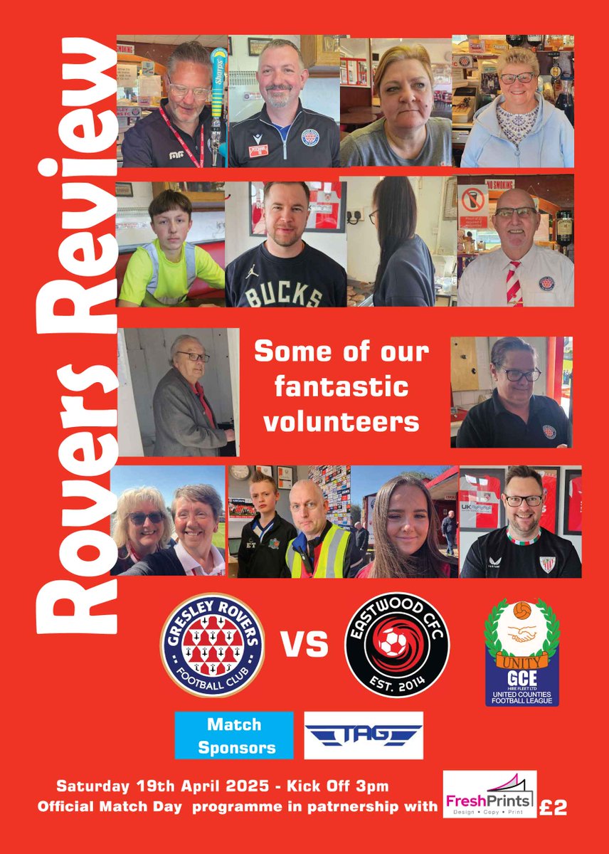 Special volunteer edition programme printed for tomorrow's game at the Moat great value at just £2. Get yours at the turnstiles. 
Get to the Moat and give your local club your support in this vital game. Kick off 3pm