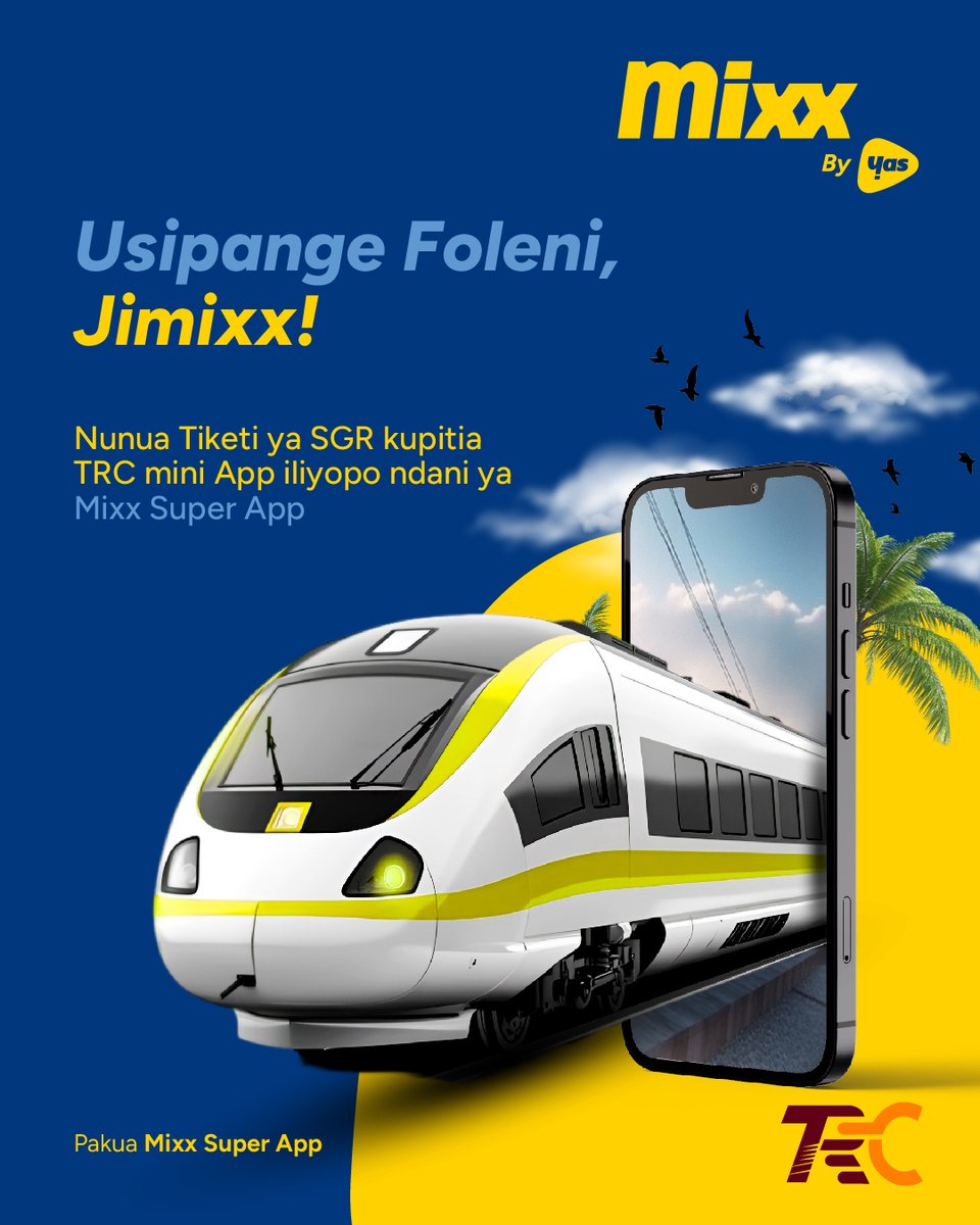 YasTanzania_'s tweet image. Sawa Lagos haujaenda, hata hapo Dodoma au Morogoro nako pakushinde??

Kata Tiketi yako kupitia TRC Mini App inayopatikana ndani ya Mixx Super App!
#Mixx #NiZaidiYaPesa