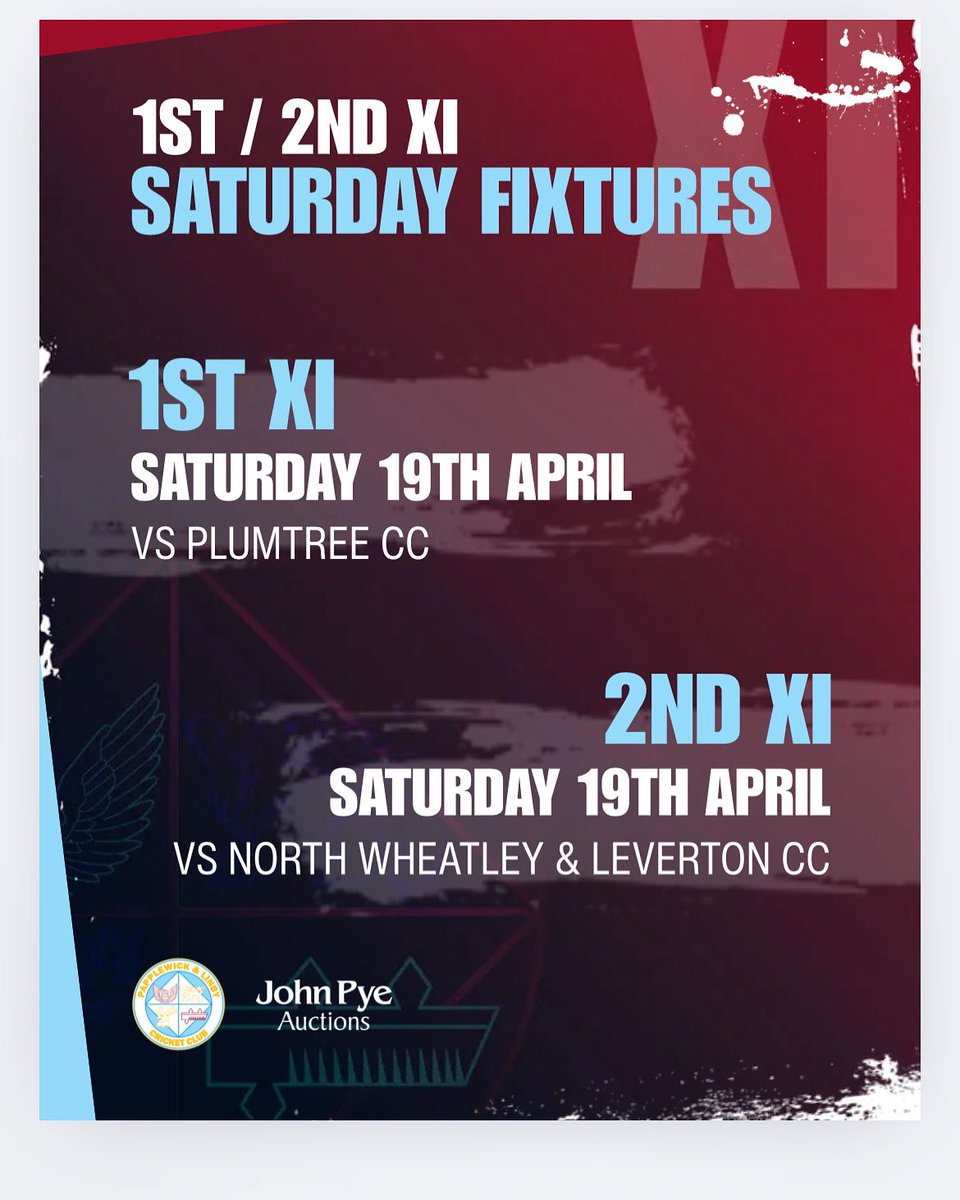 PapplewickCC's tweet photo. 🏏 Cricket returns! 🏏

The 1st XI are on the road for the first game of the season as they face Plumtree CC. 

Our 2s kick off their season by welcoming North Wheatley with Leverton CC. 

Good luck to all teams 

#PappCC https://t.co/iDRbeEnl4v