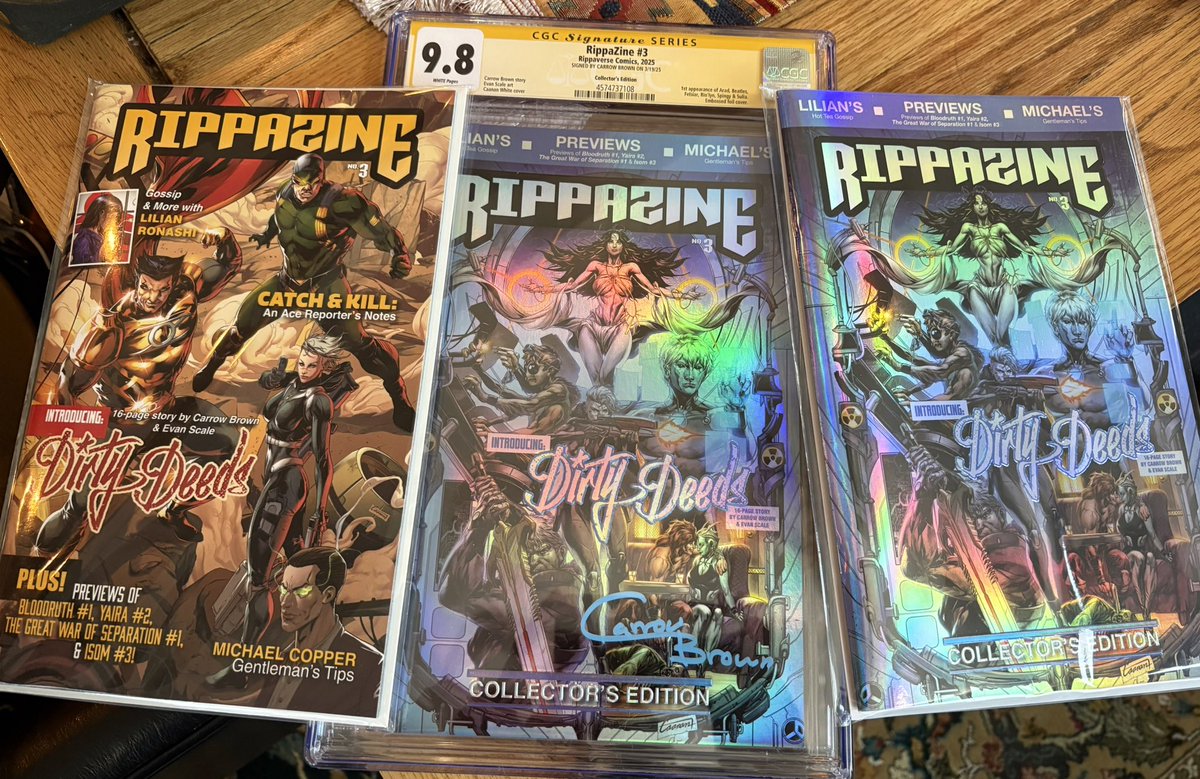 Matthew Sturgis (@kingbushku) on Twitter photo Got my copy of Rippazine #3. Very impressed with Dirty Deeds by <a href="/Rippalorian/">Carrow Brown | Faye Black</a>. Really fun, just wish it was a full comic! Awesome Firefly vibes. Here’s hoping it get’s it own series! <a href="/EricDJuly/">Eric July</a> <a href="/TheRippaverse/">Rippaverse Comics</a> Got my copy of Rippazine #3. Very impressed with Dirty Deeds by <a href="/Rippalorian/">Carrow Brown | Faye Black</a>. Really fun, just wish it was a full comic! Awesome Firefly vibes. Here’s hoping it get’s it own series! <a href="/EricDJuly/">Eric July</a> <a href="/TheRippaverse/">Rippaverse Comics</a>