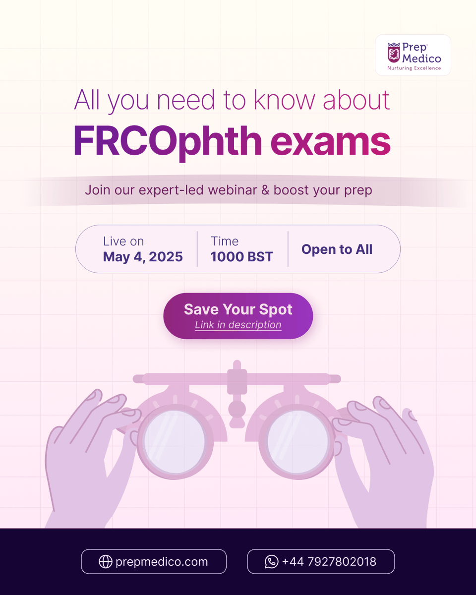 PrepMedico (@prepmedico) on Twitter photo Join our free FRCOphth webinar!
📌 Save Your Spot Now: linke.to/r74Axz
<a href="/Mani_TxSurgeon/">Manikandan Kathirvel</a> <a href="/frcsviva_com/">Surgical Minds</a> <a href="/HFrcs/">Higher FRCS - Higher Vasc - Higher VIVA</a> <a href="/ASiTofficial/">ASiT</a> <a href="/TheMammaryFold1/">The Mammary Fold</a> <a href="/T4UGIS/">TUGSS</a> <a href="/ACPGBI/">@ACPGBI</a> <a href="/asgbi/">ASGBI</a> <a href="/herricksociety/">The Herrick Society</a> <a href="/Dukes_Club/">The Dukes' Club</a> <a href="/roux_group/">The Roux Group</a> <a href="/GrabTheFRCS/">Grab The FRCS-Grab Medical Innovations</a> <a href="/AnkurThaparEsse/">Ankur Thapar</a> <a href="/ShankaBenarag/">Shanka Benaragama</a> Join our free FRCOphth webinar!
📌 Save Your Spot Now: linke.to/r74Axz
<a href="/Mani_TxSurgeon/">Manikandan Kathirvel</a> <a href="/frcsviva_com/">Surgical Minds</a> <a href="/HFrcs/">Higher FRCS - Higher Vasc - Higher VIVA</a> <a href="/ASiTofficial/">ASiT</a> <a href="/TheMammaryFold1/">The Mammary Fold</a> <a href="/T4UGIS/">TUGSS</a> <a href="/ACPGBI/">@ACPGBI</a> <a href="/asgbi/">ASGBI</a> <a href="/herricksociety/">The Herrick Society</a> <a href="/Dukes_Club/">The Dukes' Club</a> <a href="/roux_group/">The Roux Group</a> <a href="/GrabTheFRCS/">Grab The FRCS-Grab Medical Innovations</a> <a href="/AnkurThaparEsse/">Ankur Thapar</a> <a href="/ShankaBenarag/">Shanka Benaragama</a>