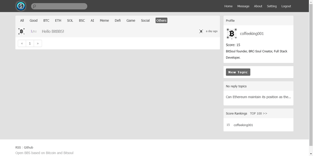 👻👻👻

#BitBBS is online👏

bitbbs.bitsoul.xyz🔗

May it can build a home for every Cryptor🪙

#brcsoul #bitsoul #Ordinals #SBT #DID #DSN