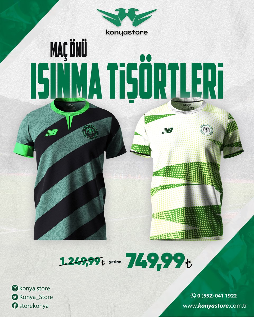 KAMPANYALARIMIZ DEVAM EDİYOR 📣📣
MAÇ ÖNÜ ISINMA TİŞÖRTLERİ 💚🤍