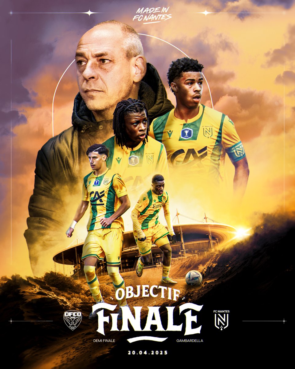Jour de Gambardella. 

✘ Dijon 
✘ En direct sur <a href="/FFF/">FFF</a> TV 
✘ Coup d'envoi à 14h30
✘ Pour une place en finale 

#OnEstNantes