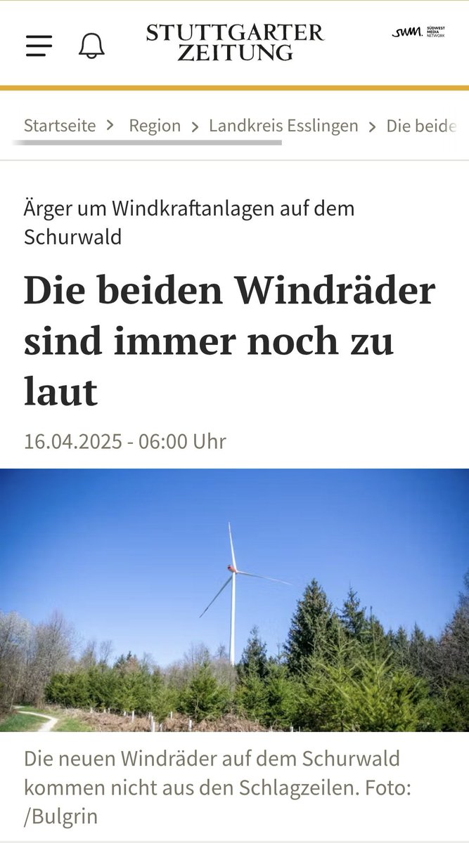Ook in Duitsland worden #windturbines stil gelegd omdat zij wel op papier maar niet in de praktijk voldoen aan eisen. 
<a href="/henkvermeer/">Henk Vermeer</a> <a href="/SilvioErkens/">Silvio Erkens</a> <a href="/Wytske_Postma/">Wytske Postma</a>
<a href="/KopsPVV/">Alexander Kops 🇳🇱 PVV</a> <a href="/ajflach/">André Flach</a> <a href="/Eerdmans/">Joost Eerdmans</a>
stuttgarter-zeitung.de/inhalt.aerger-…