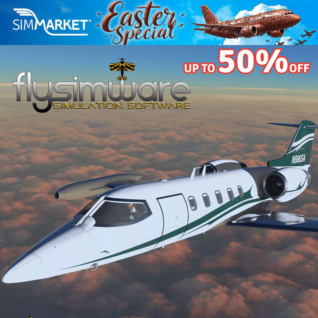 simflight's tweet image. 🛩️ Flysimware – up to 50% OFF ! 🐣 Easter Special
Take to the skies in high-fidelity aircraft from Flysimware, now at SIMMARKET!

🗓️ until May 7, 2025
🛒 secure.simmarket.com/promotions.php…

🛠️ For MSFS P3D
⭐ Featured: Cessna 414AW Chancellor, Learjet L35A

#SIMMARKET #Flysimware #Easter
