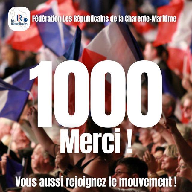 labiche_david's tweet photo. 🇫🇷C’est officiel : notre fédération @lesRepublicains17 dépasse les 1000 adhérents !
Merci à toutes et tous pour votre engagement.
Fiers de cette dynamique collective.
La droite est de retour. Et ce n’est qu’un début.
#LR17 #LaDroiteDeRetour #EngagésPourLaFrance @lesRepublicains https://t.co/2nFyRw3yYo