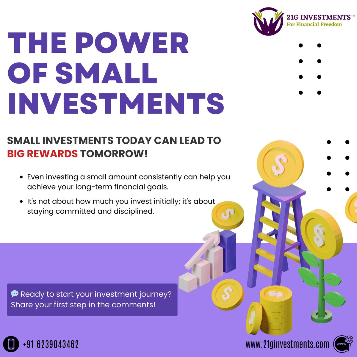 21ginvestments's tweet photo. 💰 Small steps today = Big wins tomorrow!
Start your journey to financial freedom with 21G Investments. 🚀
#InvestmentAdviser #FinancialAdvice #WealthManagement #InvestmentStrategies 

Detailed Disclaimers &amp; Disclosures
https://t.co/AOJ2onC2bg https://t.co/xHbwn6LCDK