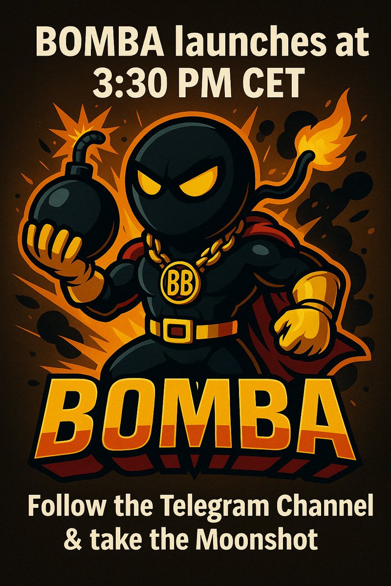 Bombastic_off's tweet photo. 💣 BOMBA is counting down… $BMBT 
       launches TODAY at 15:30 CET ⏰
🧠 Phase 1 almost complete  💧
Liquidity keeps growing  
🧾 Dex verification right after
 Join now  [X] https://t.co/MwxtbDn4xl
[TG]https://t.co/doH7JDEwfO
Let’s break 1M MC together.
#BMBT #Solana #Moon https://t.co/wCM4JEF8nC
