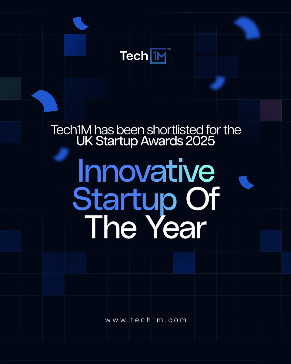 We are thrilled to share that Tech1M has been shortlisted for the UK Startup Awards 2025, under the Innovative Startup of the Year category! 

Thank you to our team, partners, and community for believing in our vision.