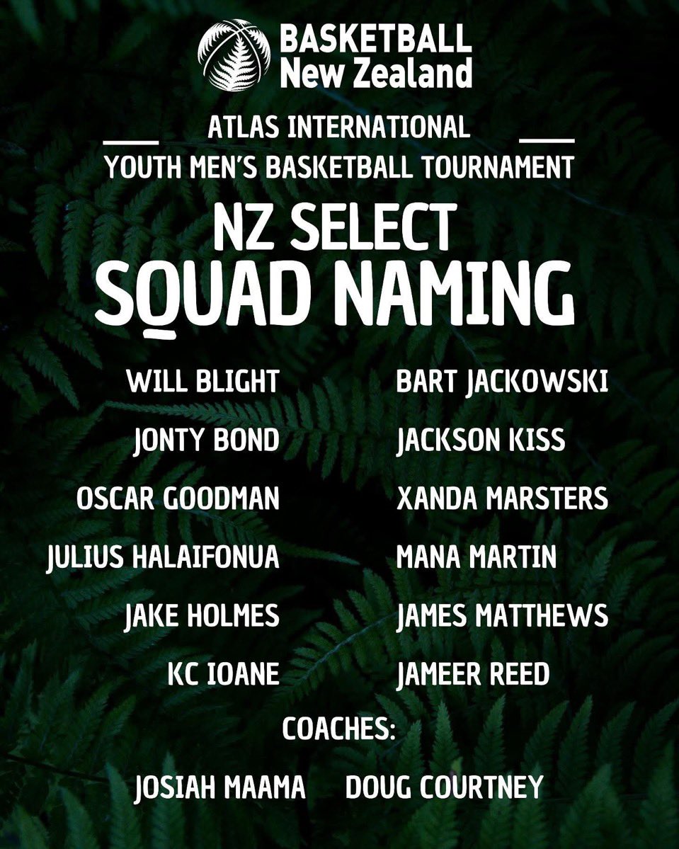 Looking forward to being a part of the New Zealand U19 national team and playing in China over the coming weeks!