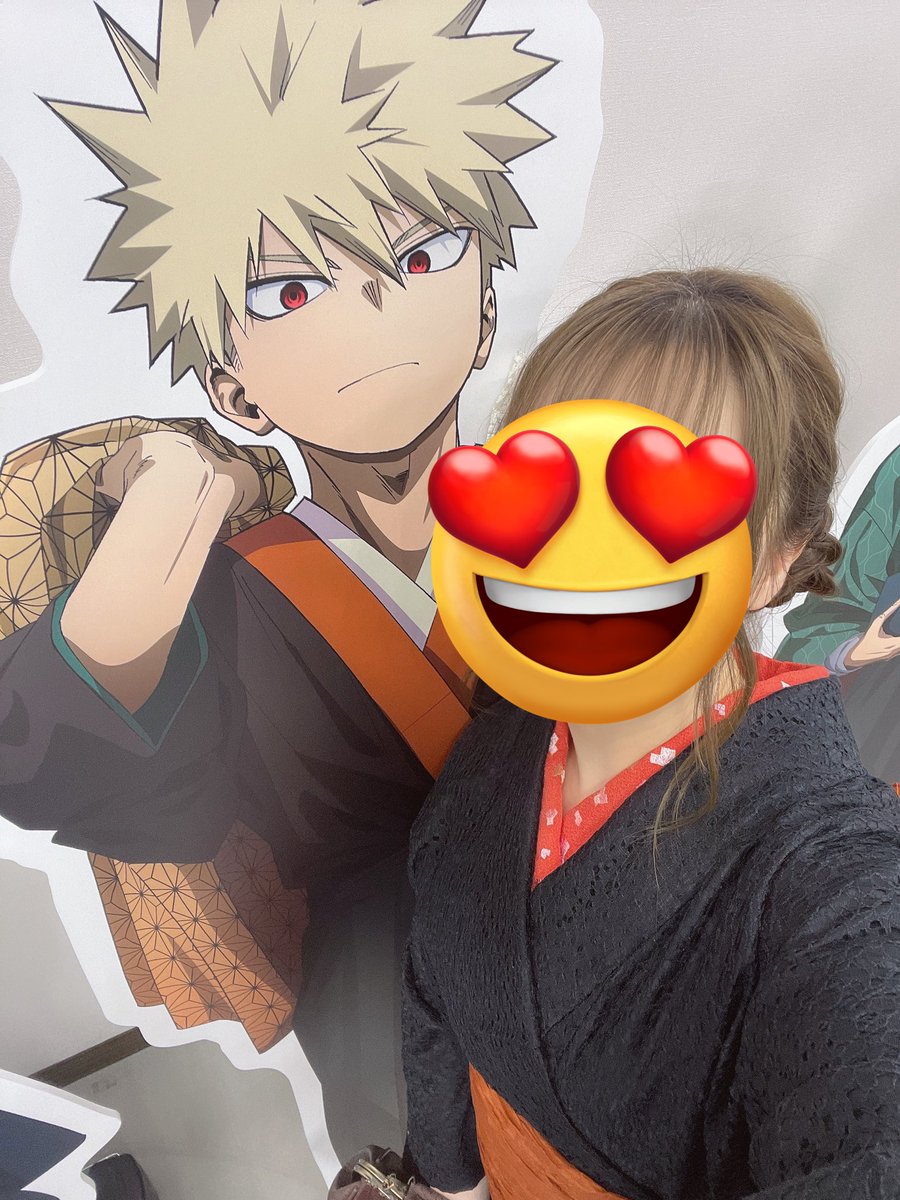 DB_05130513's tweet photo. かっちゃんと会ってきた！！！
ほぼお揃いの��物きて会ってきちゃった！！！
3枚目のかっちゃんメロすぎ！！！
勝己の女になった！！！
#ヒロアカ https://t.co/YH6WVqwXDo