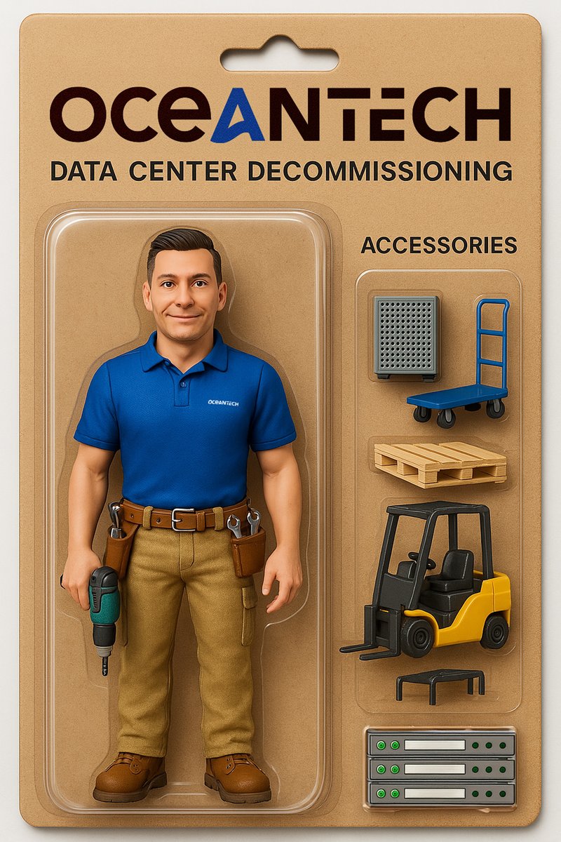 OceanTechonline's tweet image. Data center techs don’t get much spotlight. But we figured they still deserve their own action figure.

At OceanTech we’ve got both: the real pros—and now, the collectible version too.

#DataCenterDecom #TechInAction #RespectTheTechs #OceanTech