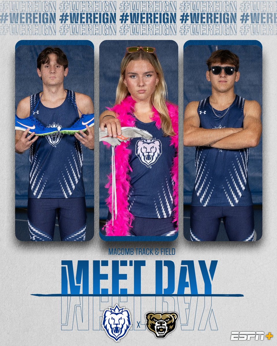 Macomb Athletics (@macombmonarchs) on Twitter photo ๐ ๐๐๐ง ๐๐๐ฌ ๐โโ๏ธ๐โโ๏ธ
Track & Field is back in action tonight for Day 1 of Oakland University's Elaine Leigh Invite! Can't make it to OU? Watch live on ESPN+ or follow along with live results!
๐ 7 PM
๐บ bit.ly/4cDJFuH
๐ live.michianatiming.com/meets/49492
#WeReign #NJCAATF ๐ ๐๐๐ง ๐๐๐ฌ ๐โโ๏ธ๐โโ๏ธ
Track & Field is back in action tonight for Day 1 of Oakland University's Elaine Leigh Invite! Can't make it to OU? Watch live on ESPN+ or follow along with live results!
๐ 7 PM
๐บ bit.ly/4cDJFuH
๐ live.michianatiming.com/meets/49492
#WeReign #NJCAATF