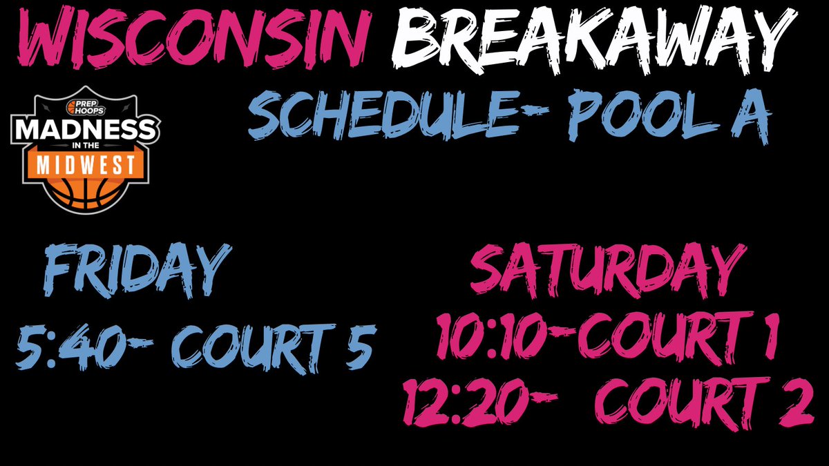 Wisconsin Breakaway (@wibreakaway) on Twitter photo Our schedule for this weekend’s Madness in the Midwest <a href="/PHCircuit/">Prep Hoops Circuit 🏀</a> <a href="/PrepHoops_WI/">Prep Hoops Wisconsin</a>
#BreakawayBuckets Our schedule for this weekend’s Madness in the Midwest <a href="/PHCircuit/">Prep Hoops Circuit 🏀</a> <a href="/PrepHoops_WI/">Prep Hoops Wisconsin</a>
#BreakawayBuckets