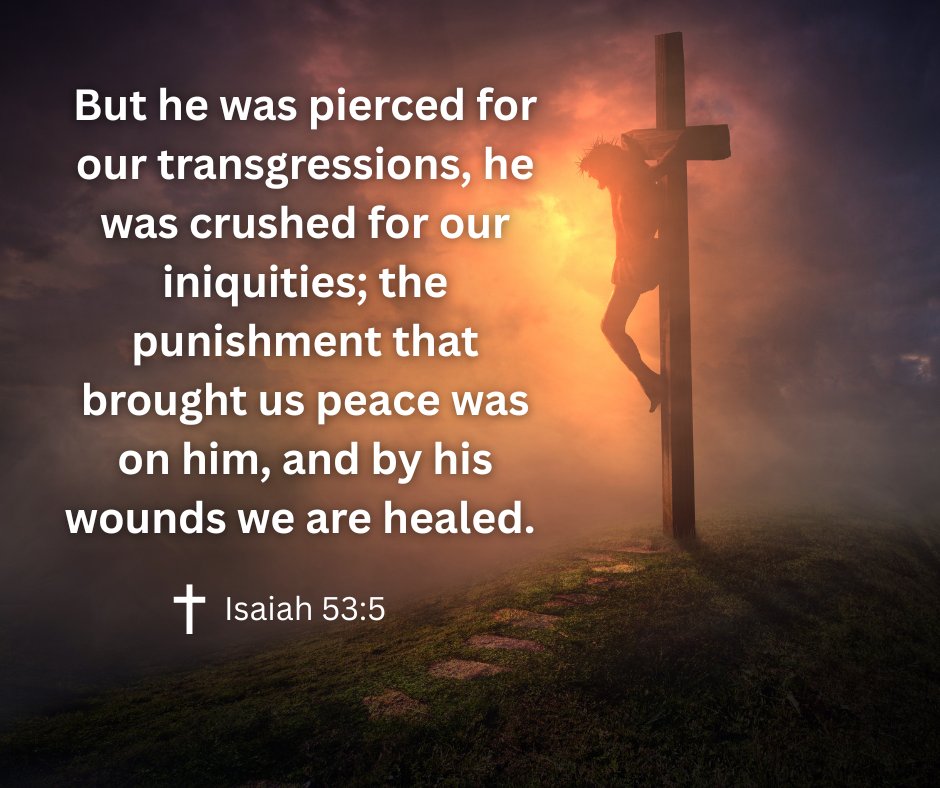 This Good Friday, we reflect on the sacrifice of Jesus: 'But he was pierced for our transgressions... by his wounds we are healed' (Isaiah 53:5). Let’s hold His love and grace close every day.  #GoodFriday