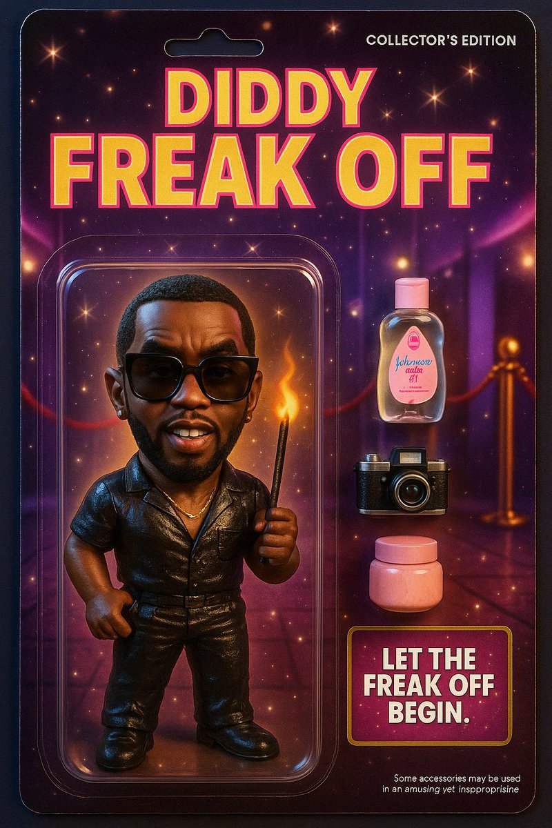 RaAnkhAmen's tweet photo. When the baby oil, camera, and pink powder all make it into your starter pack… You KNOW it’s time to FREAK OFF.
#CollectorEnergy #FreakOffStarterKit #ActionFigureDrop #SatireVibes #TooRealTooPlastic https://t.co/ne7MiMPVk5