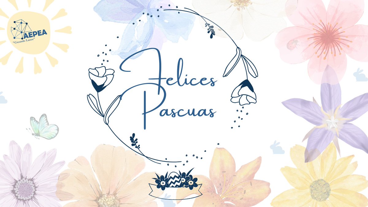 La Pascua nos recuerda que siempre se puede volver a empezar 🌱. Es tiempo de perdonar, de soltar el odio, y dejar florecer la esperanza.
Que esta Pascua te regale luz interior y nuevos comienzos. 

✨ #FelicesPascuas
#AEPEA #CreandoLazos