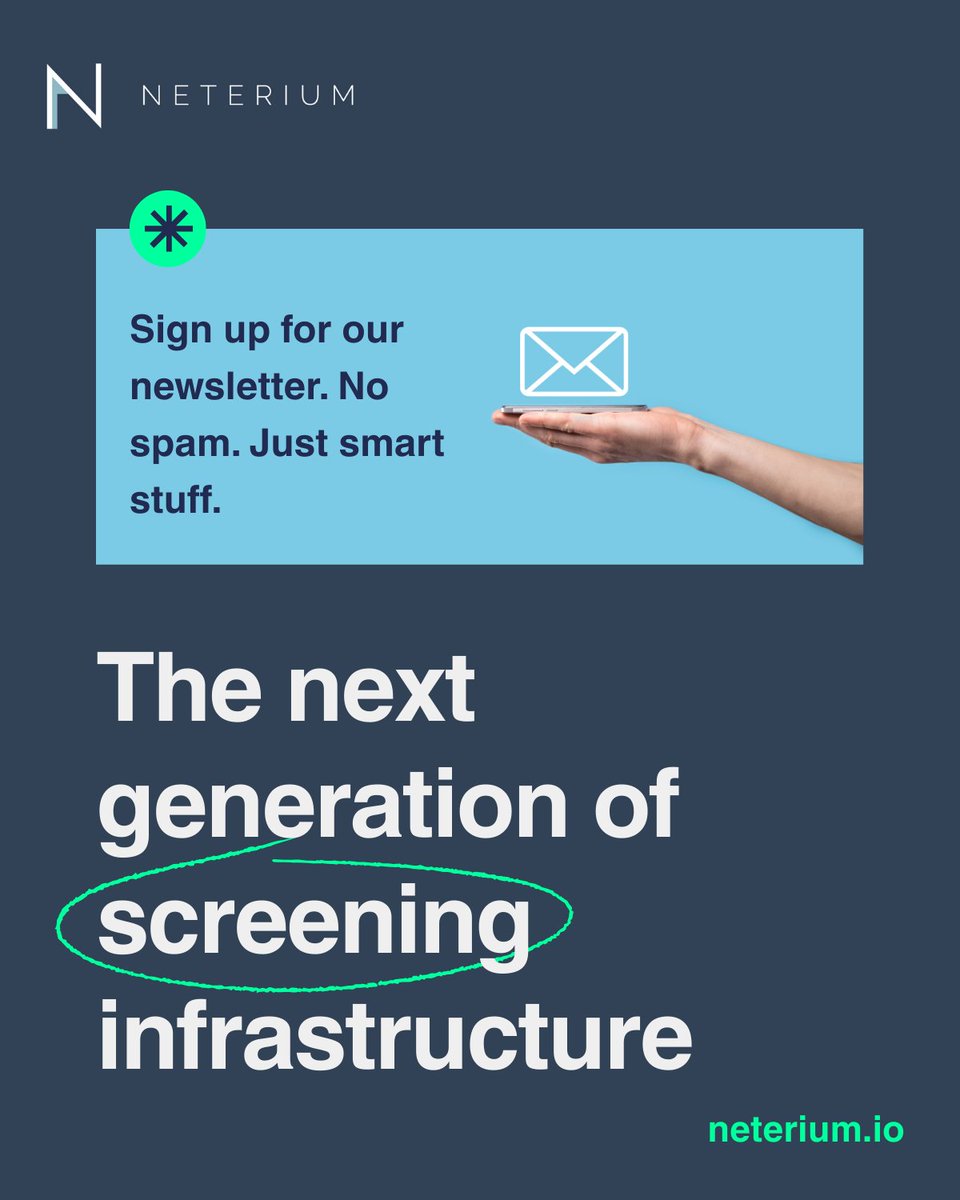 Neterium - APIs FOR ENTITY & TRANSACTION SCREENING (@neterium) on Twitter photo This long weekend is the perfect moment to subscribe to the <a href="/neterium/">Neterium: Next generation of screening infra</a> #newsletter
Scroll to โSubscribe to our newsletterโ formโ & youโre in
๐Be the first to know whatโs next as we continue building the next generation of screening infrastructure
neterium.io
#FCC This long weekend is the perfect moment to subscribe to the <a href="/neterium/">Neterium: Next generation of screening infra</a> #newsletter
Scroll to โSubscribe to our newsletterโ formโ & youโre in
๐Be the first to know whatโs next as we continue building the next generation of screening infrastructure
neterium.io
#FCC