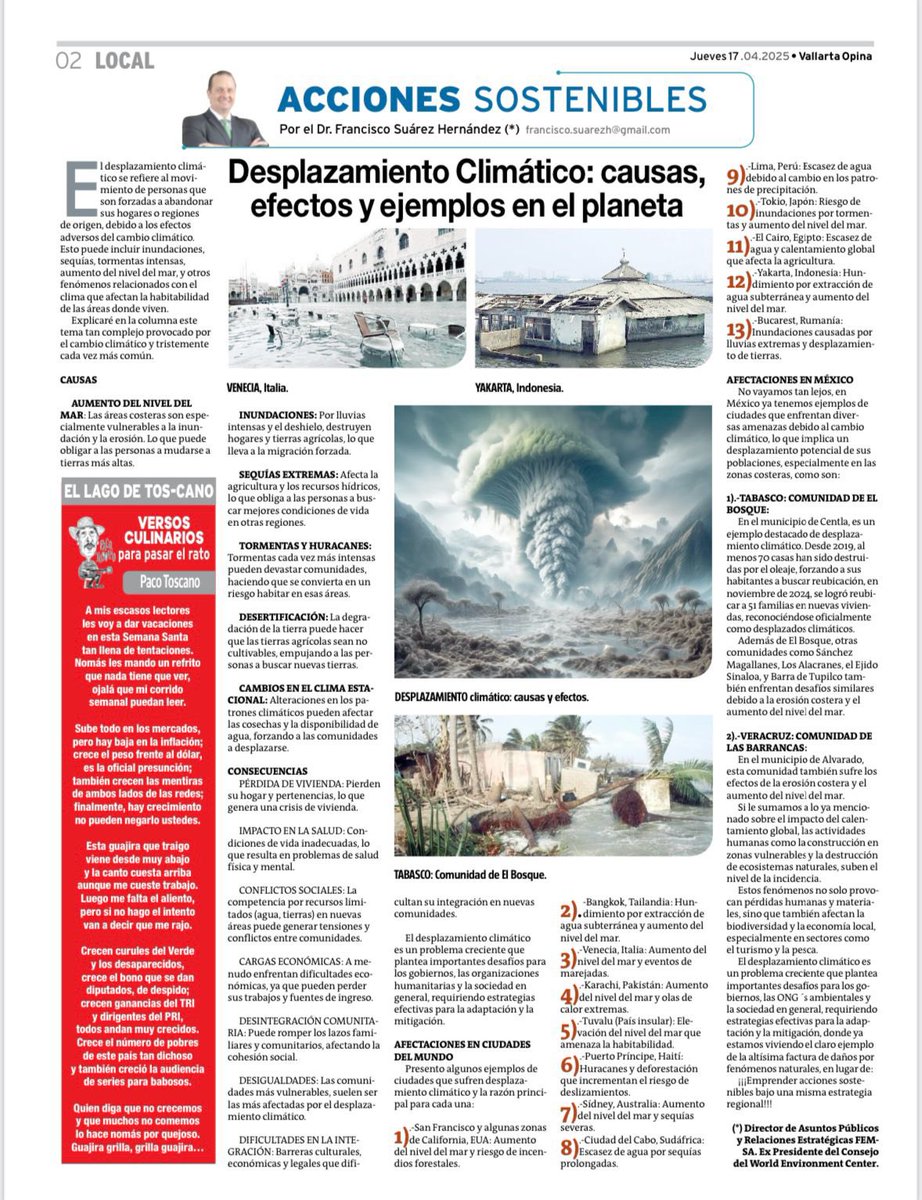 El cambio climático ya está desplazando familias en México, como en Tabasco y Veracruz.
Urge una estrategia regional #sostenible antes de que la factura sea impagable.
Lean a <a href="/panchosuarezh/">Francisco Suarez</a> :

elcapitalino.mx/carrousel/desp…
#DesplazamientoClimático #AcciónSostenible