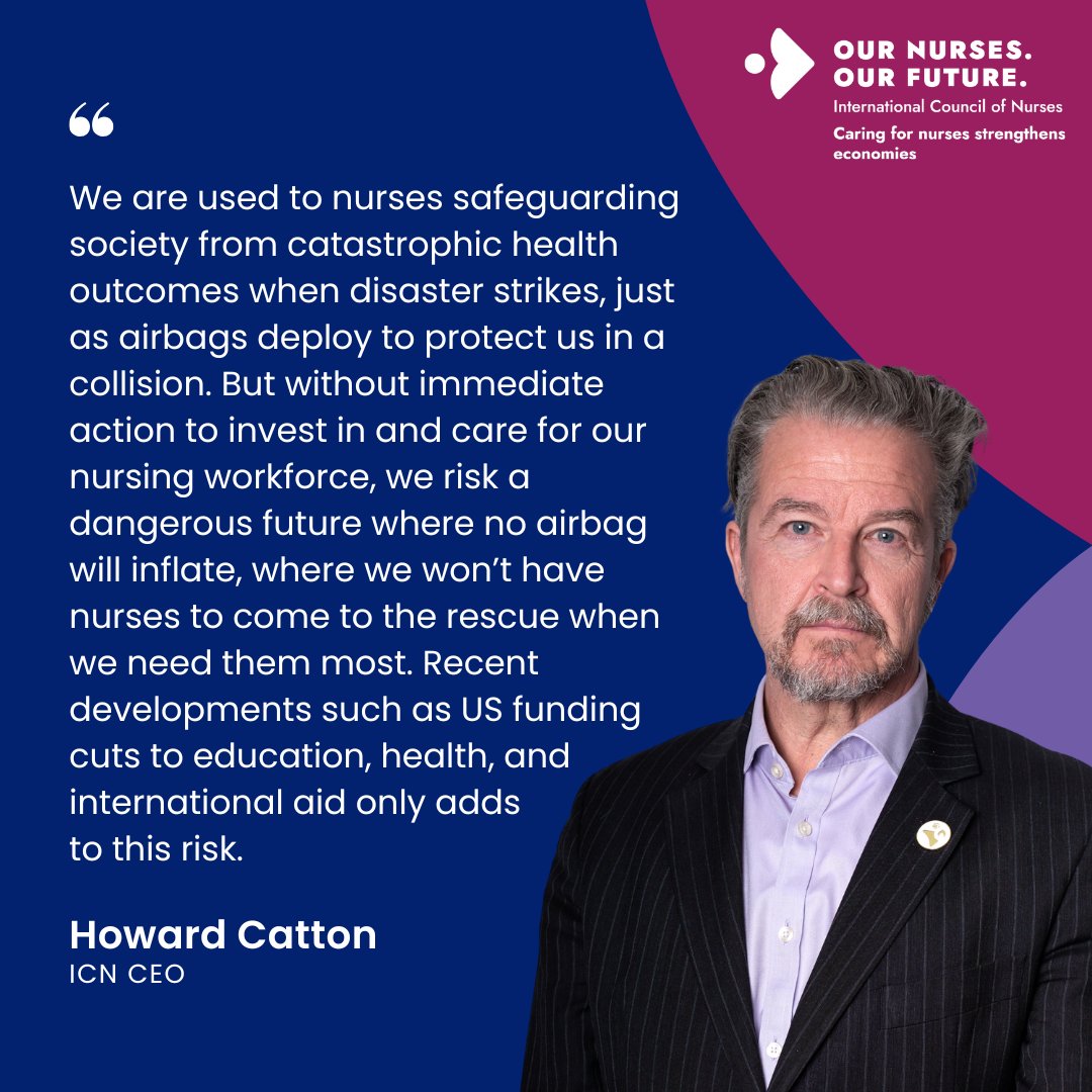 ICN (@icnurses) on Twitter photo ICN CEO <a href="/HowardCatton/">Howard Catton</a> warns that without immediate investment in the #nursing workforce, we risk a future without #nurses to safeguard our #health. Explore ICN's International #Nurses Day report & survey for more insights ➡️ bit.ly/4jcMTI4
#OurNursesOurFuture #IND2025 ICN CEO <a href="/HowardCatton/">Howard Catton</a> warns that without immediate investment in the #nursing workforce, we risk a future without #nurses to safeguard our #health. Explore ICN's International #Nurses Day report & survey for more insights ➡️ bit.ly/4jcMTI4
#OurNursesOurFuture #IND2025