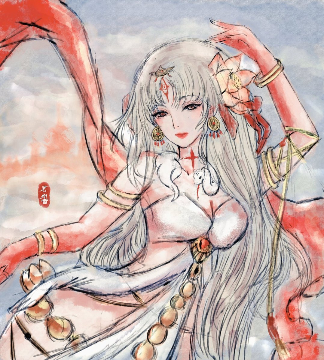 fate5059's tweet photo. FGO同人丨杜爾迦丨邂逅千年傳說的古城倩影🕌

虧FGO的福終於畫上印度舞娘了，上禮拜台服實裝了杜爾迦並順利抽到聖杯百級了🏆，她是風沙、烈火和驕陽孕育出來的沙漠之花，在廢墟上起舞，在歷史的縫隙裡發光 🏜🐅🪷

#FGO羈絆回憶投稿

#印度神話

#帕爾瓦蒂化身

#異域風情 https://t.co/F31J6W5i5R