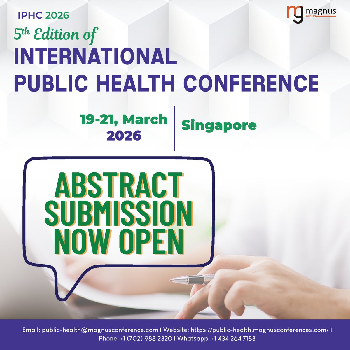 International Public Health Conference (@iphc_conference) on Twitter photo Join us at the <a href="/IPHC_Conference/">International Public Health Conference</a> organized by <a href="/magnus_group/">Magnus Group</a>, and present your innovative research on the global stage. Submit your abstract now and be part of this global gathering of #health visionaries.
Details: public-health.magnusconferences.com
#PublicHealthConferences2026 #PublicHealth Join us at the <a href="/IPHC_Conference/">International Public Health Conference</a> organized by <a href="/magnus_group/">Magnus Group</a>, and present your innovative research on the global stage. Submit your abstract now and be part of this global gathering of #health visionaries.
Details: public-health.magnusconferences.com
#PublicHealthConferences2026 #PublicHealth