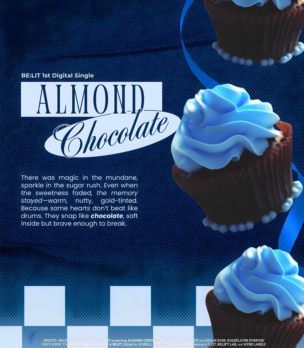 ㅤ

Whispers soft as dusk’s delight,
𝓐𝓵𝓶𝓸𝓷𝓭  gaze in 𝗖𝗵𝗼𝗰𝗼𝗹𝗮𝘁𝗲 light.
A fleeting smile,　laced trace—
Bιttᥱrsᥕᥱᥱt Lovᥱ in silken grace.
︶꒷꒦︶ ๋࣭ ⭑　　　　   　⭑ ๋࣭ ︶꒦꒷︶

ㅤ⠀𝐁𝐄:𝐋𝐈𝐓 1st Digital Single:
ㅤ⠀𝗔𝗟𝗠𝗢𝗡𝗗  𝗖𝗛𝗢𝗖𝗢𝗟𝗔𝗧𝗘

ㅤ