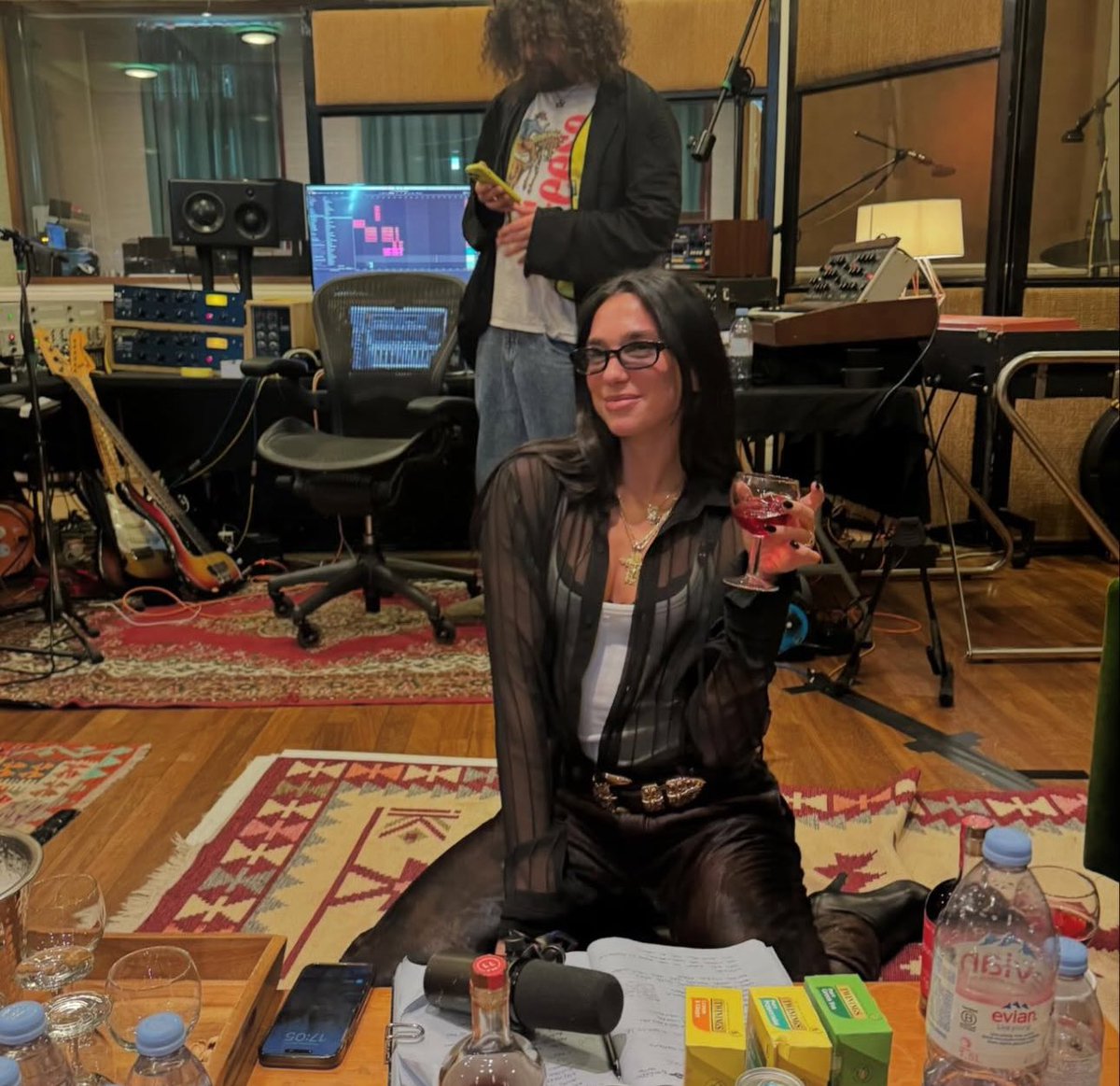 Dua Lipa shares new photos from the studio.