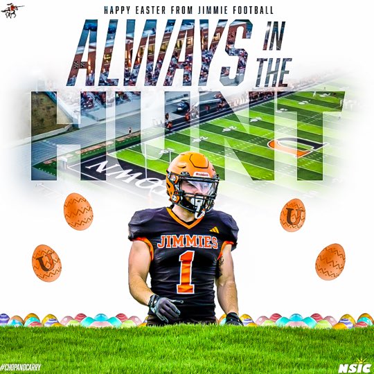 Coach Lehman <a href="/CoachJake92/">Jake Lehman</a> thank you for the message!! Happy Easter to you and the family.  Have a blessed weekend! <a href="/JimmieFootball/">Jamestown Football</a> <a href="/UJ_Jimmies/">University of Jamestown</a>