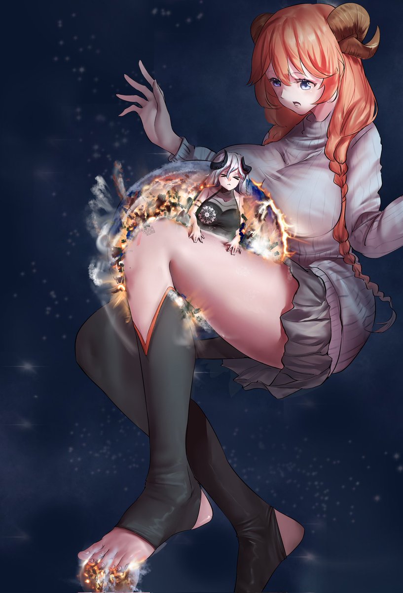 Commission
Sylvia(left)   Saia(right)
＃giantess ＃巨大娘