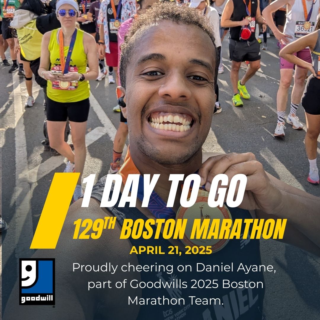 goodwill_mass's tweet image. Marathon Monday is almost here 🏃‍♂️

Daniel &amp;amp; John are running for Goodwill tomorrow — supporting youth job training programs across Boston.

Make a last-minute donation here 💙

givengain.com/campaign/goodw…

#BostonMarathon #TeamGoodwill #BostonStrong #RunWithPurpose