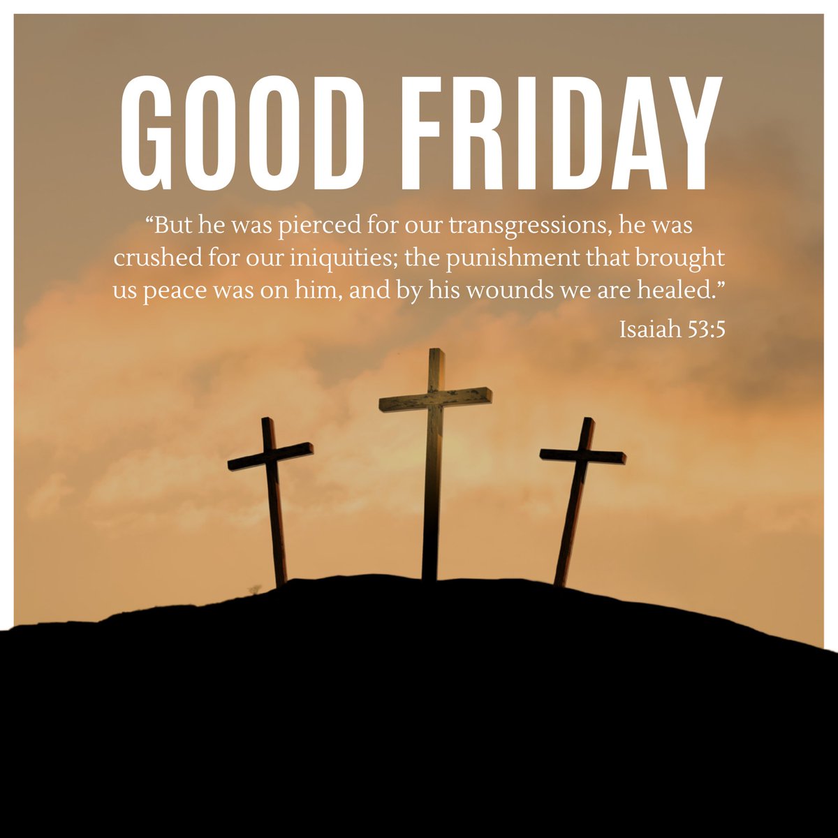 As we reflect on Christ's sacrifice for our sins, Susan and I wish everyone a blessed Good Friday.