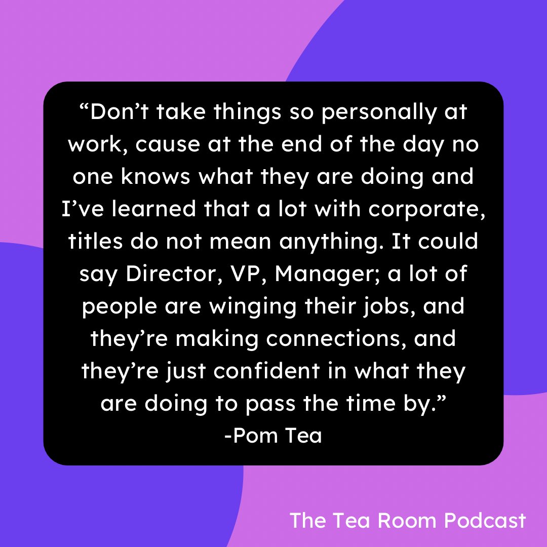 💕☕️ Have you tuned in to our latest #corporatepolitics episode? Pom Tea spilled the tea on her experience in corporate and her thoughts on different business titles in the #workplace. Let us know your stance on corporate hierarchy and listen to the discussion at the link in bio.