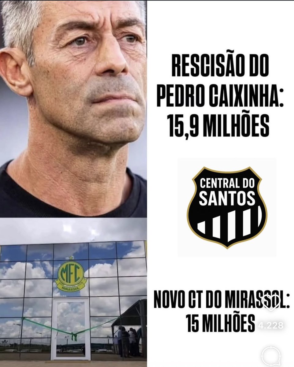 27 milhões num atacante em grande fase é tentador, mas pensar em estrutura também é pensar no futuro. O Mirasol, por exemplo, acabou de entregar um CT moderno. Investir em base e infraestrutura garante frutos por muito mais tempo. Nessa eu tô com o <a href="/klauscatunda/">Klaus Catunda</a>