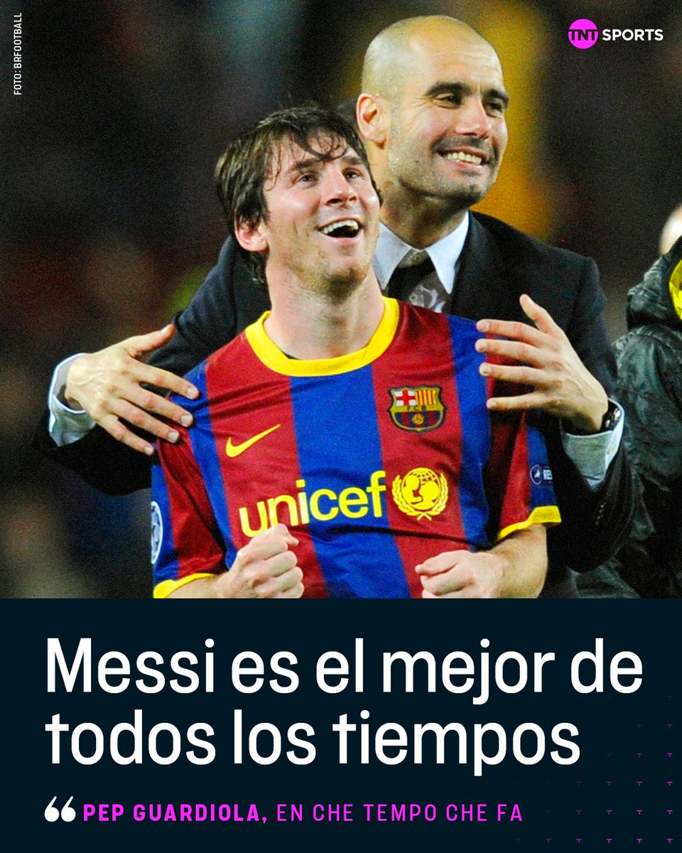 TNTSportsAR's tweet photo. 🔝👔 "LE HIZO DAÑO AL FÚTBOL"

Lionel Messi recordó a Pep Guardiola en su etapa en Barcelona. Sin dudas, el respeto y la admiración es mutua 👏 

🗣️ "Éramos un equipo especial… ese mediocampo: Xavi, Busi, Iniesta; todo era perfecto entre jugadores y DT". https://t.co/33mbD52swE